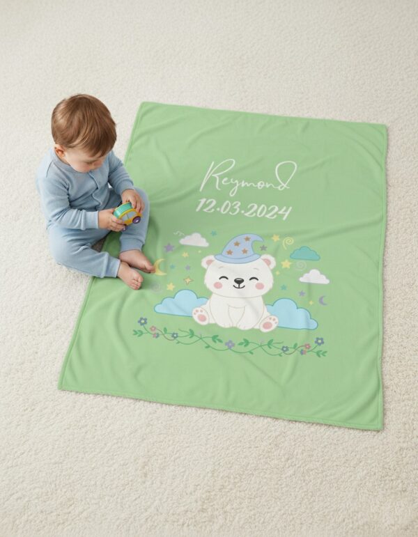 Couverture prénom et date de naissance - Vert
