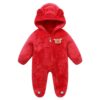 Combinaison de Noël bébé rouge en coton doux