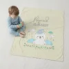 Couverture personnalisée bébé avec prénom et date de naissance – Douce, épaisse et durable - Beige