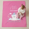 Couverture personnalisée bébé avec prénom et date de naissance – Douce, épaisse et durable - Fushia