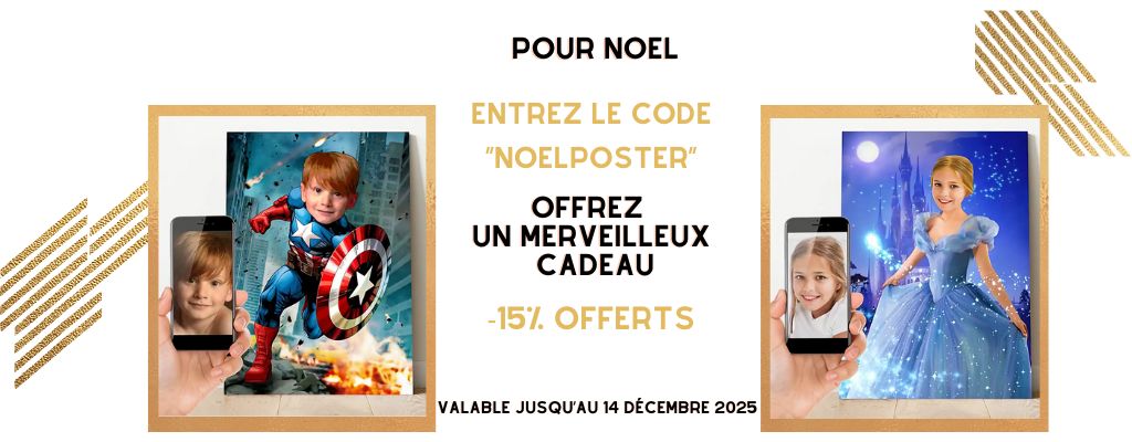 Promotion posters super-héros personnalisés pour noel