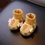 Chaussons bébé Petits Pas Douillets – Semelle antidérapante & doux coton - Abeille