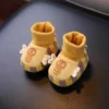 Chaussons bébé Petits Pas Douillets – Semelle antidérapante & doux coton - Abeille