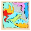 Jouet Montessori en bois – Puzzle éducatif pour motricité fine bébé et enfant - Dinosaure