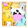 Jouet Montessori en bois – Puzzle éducatif pour motricité fine bébé et enfant - Ferme