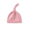 Bonnet bébé personnalisable en jersey – Style nœud pour nouveau-né - Rose