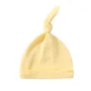 Bonnet bébé personnalisable en jersey – Style nœud pour nouveau-né - Jaune