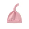 Bonnet bébé personnalisable en jersey – Style nœud pour nouveau-né - Rose