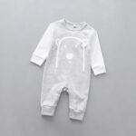 Barboteuse Manches Longues Imprimé - Gris