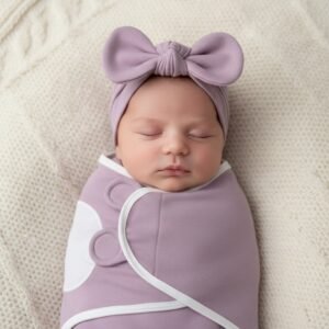 Couverture d’emmaillotage bébé en coton doux et respirant