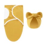 Couverture d’Emmaillotage Bébé ou Gigoteuse  – Doux et Confortable - Moutarde