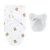Couverture d’emmaillotage bébé en coton doux et respirant - Nounours