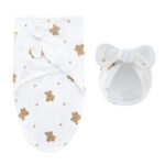 Couverture d’Emmaillotage Bébé ou Gigoteuse  – Doux et Confortable - Nounours