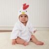 Peignoir de Bain Bébé Poncho – Coton Super Doux, Sortie de Bain Enfant - Coq