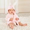 Peignoir de Bain Bébé Poncho – Coton Super Doux, Sortie de Bain Enfant - Lapin rose