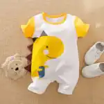 Barboteuse dinosaure bébé – Romper coton léger à manches courtes