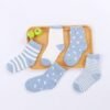 Chaussettes Bébé Coton Respirant – Motifs Cartoon – Unisexe – 0 à 8 Ans - Bleu
