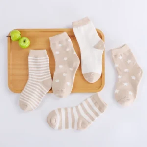 chaussettes bébé coton cartoon khaki