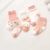 Chaussettes Bébé Coton Respirant – Motifs Cartoon – Unisexe – 0 à 8 Ans - Radis orange