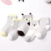 Chaussettes Bébé Coton Respirant – Motifs Cartoon – Unisexe – 0 à 8 Ans - Ourson gris