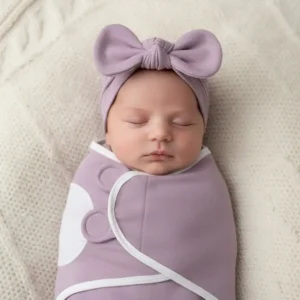Couverture d’emmaillotage bébé en coton doux et respirant