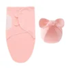 Couverture d’Emmaillotage Bébé ou Gigoteuse  – Doux et Confortable - Champagne