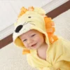 Peignoir de Bain Bébé Poncho – Coton Super Doux, Sortie de Bain Enfant - Lion