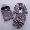Survêtement Ours Bébé 3 Pièces — Gilet Capuche, Sweat et Pantalon - Astronaute gris