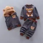 Bear Baby Tracksuit 3 Pieces — Hooded Gilet, Sweatshirt and Trousers