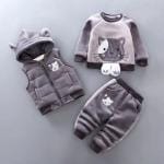 Survêtement Ours Bébé – Ensemble Doux et Confortable 3 pièces - Chaton Gris