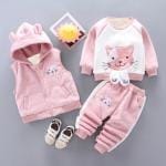 Survêtement Ours Bébé – Ensemble Doux et Confortable 3 pièces - Chaton Rose