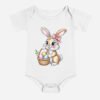 Body bébé Paques - à manches courtes - Lapin panier