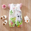 Barboteuse Froufrou bébé – Romper coton léger - Girafe