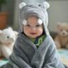 Cape de Bain Bébé – Sortie de Bain Coton Doux pour Enfant - Hippo