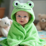Cape de Bain Bébé – Sortie de Bain Coton Doux pour Enfant - Grenouille