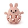 Hochet Bébé Lapin en Silicone – Anneau de Dentition Sensoriel - Rose