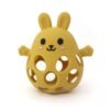 Hochet Bébé Lapin en Silicone – Anneau de Dentition Sensoriel - Jaune