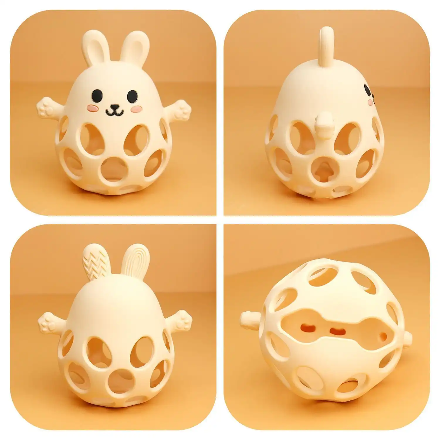 baby chick silicone rattle baby teething toy