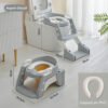 Réducteur de Toilette avec Marche Escalier pour Enfant - Siège Ergonomique Ajustable et Pliable - Gris