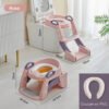 Réducteur de Toilette avec Marche Escalier pour Enfant - Siège Ergonomique Ajustable et Pliable - Rose