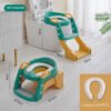 Réducteur de Toilette avec Marche Escalier pour Enfant - Siège Ergonomique Ajustable et Pliable - Vert