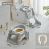 Réducteur de Toilette avec Marche Escalier pour Enfant - Siège Ergonomique Ajustable et Pliable - Gris