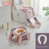 Réducteur de Toilette avec Marche Escalier pour Enfant - Siège Ergonomique Ajustable et Pliable - Rose