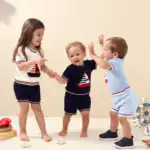 Ensemble Tricot Bébé "Petit Marin" - T-shirt & Short 100% Coton