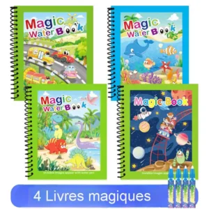 Livre magique à l'eau réutilisable, coloriage sans taches