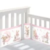 Tour de Lit Bébé Respirant 3D — Anti-Choc, Lavable, Motifs au Choix - Lapin Rose