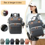 Sac à langer à dos – Grande Capacité Matelassé