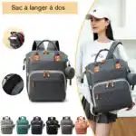 Sac à langer à dos – Grande Capacité Matelassé