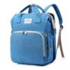 Sac à langer avec Lit Bébé Intégré et Moustiquaire 3 en 1 - Bleu ciel