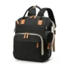 Sac à langer à dos – Grande Capacité Matelassé - Noir